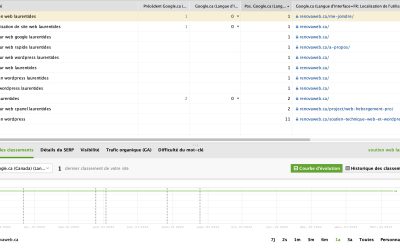 Rapport de positionnement sur Google